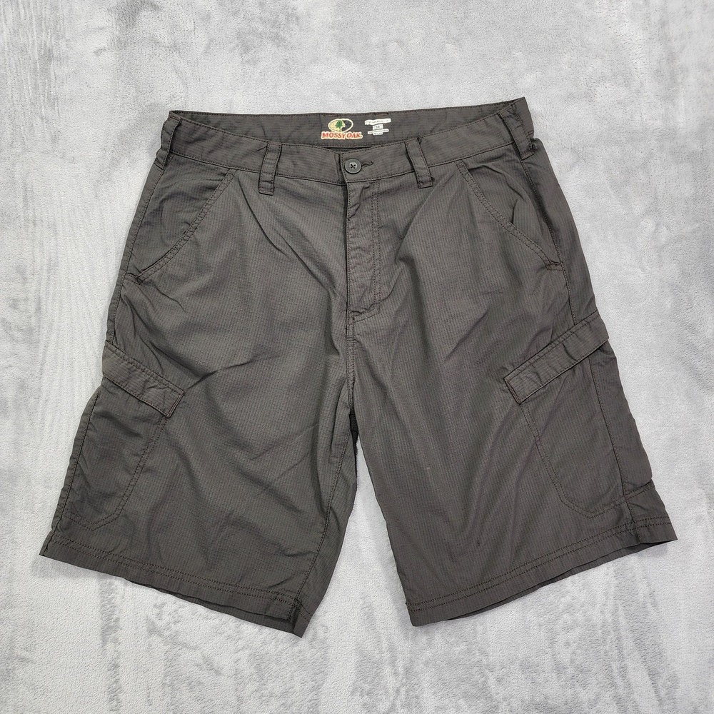 Mossy Oak Shorts Mens 34‎ Gray Nylon Cargo Lightweight Outdoor Hiking 9 Inseam